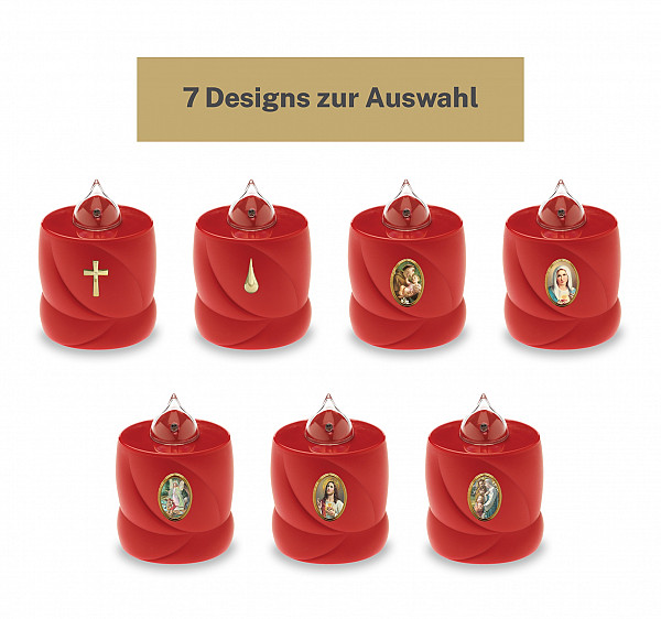 AROBA 2x LED Grabkerze Trauerlicht - Flackereffekt wie echte Kerze - lange Brenndauer bis 200 Tage - wiederverwendbar Friedhofskerze Gedenkkerze Dauerkerze - weiß Heiliger Engel