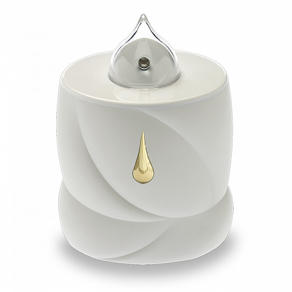 AROBA 4x LED grave candle memorial light – flickering effect like a real candle – long burning time up to 200 days – reusable cemetery candle remembrance candle eternal candle – WHITE – TEAR