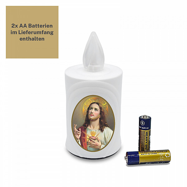 AROBA 4x LED Grabkerze Trauerlicht - Flackereffekt wie echte Kerze - lange Brenndauer bis 120 Tage - wiederverwendbar Friedhofskerze Gedenkkerze - weiß inkl. Auswahl an Heiligen AROBA 4x LED Grabkerze Trauerlicht - Flackereffekt wie echte Kerze - lange Brenndauer bis 120 Tage - wiederverwendbar Friedhofskerze Gedenkkerze - weiß inkl. Auswahl an Heiligen