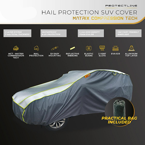 AROBA EVOII SUV Hail Protection Car Cover (Size XL SUV) – Weatherproof hail protection cover for SUVs- with reinforced foam padding – hail protection cover, hail protection garage, full car cover