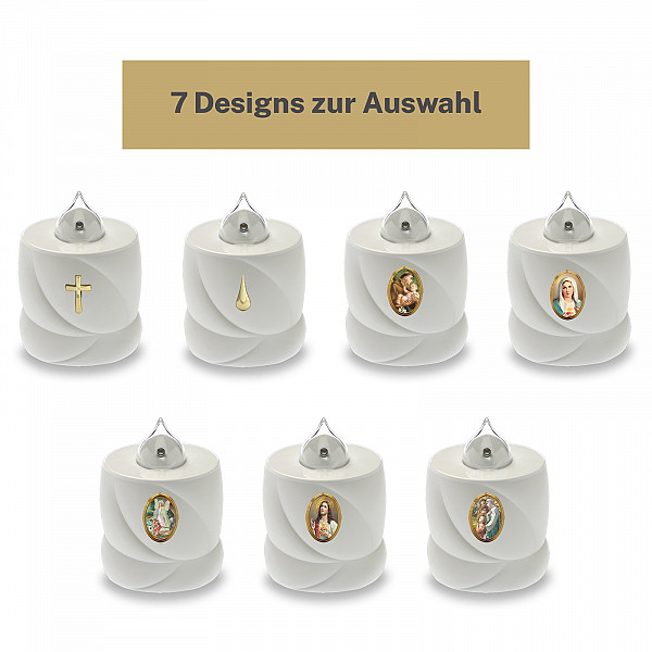 AROBA LED Grabkerze Trauerlicht - Flackereffekt wie echte Kerze - lange Brenndauer bis 200 Tage - wiederverwendbar Friedhofskerze Gedenkkerze Dauerkerze - silber Heiliger Antonius AROBA LED Grabkerze Trauerlicht - Flackereffekt wie echte Kerze - lange Brenndauer bis 200 Tage - wiederverwendbar Friedhofskerze Gedenkkerze Dauerkerze - silber Heiliger Antonius