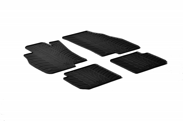Custom Fit Rubber Floor Mats Compatible With Alfa Romeo Mito 09.2008-08.2018 4 Pcs Set, With Raised Edge, Award Winning Design, Black Colour, Precision-Fit Rubber Car Mats