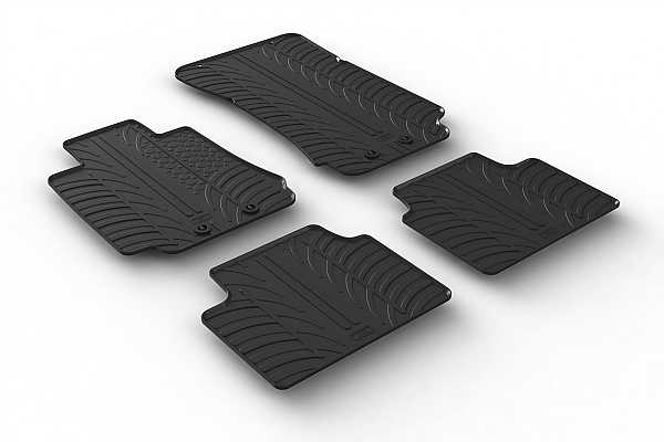 Custom Fit Rubber Floor Mats Compatible With Alfa Romeo Giulia & Giulia Quadrifoglio 05.2016-> 4 Pcs Set, With Raised Edge, Award Winning Design, Black Colour, Precision-Fit Rubber Car Mats