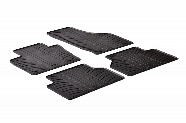 Design Gummi Fußmatten passend für Audi Q3 und RSQ3 8U BJ. 10.2011-06.2018 4 tlg mit erhöhtem Rand Farbe Schwarz Gummimatten Automatten passgenau