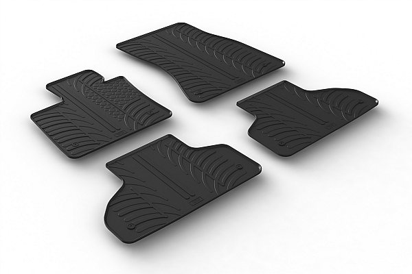 Custom Fit Rubber Floor Mats Compatible With BMW X5 F15, M50d, X5M 11.2013-07.2018 4 Pcs Set, With Raised Edge, Award Winning Design, Black Colour, Precision-Fit Rubber Car Mats