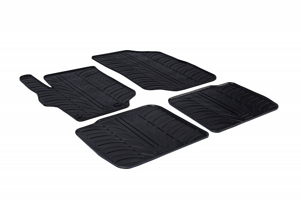 Custom Fit Rubber Floor Mats Compatible With Citroen C-Elysee 01.2012-12.2017 4 Pcs Set, With Raised Edge, Award Winning Design, Black Colour, Precision-Fit Rubber Car Mats