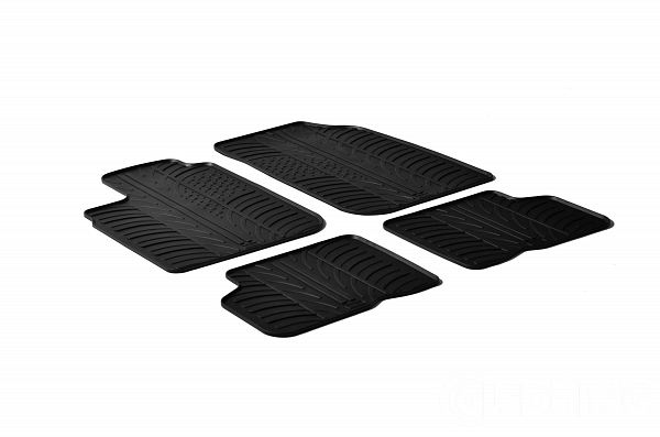 Custom Fit Rubber Floor Mats Compatible With Dacia Logan 01.2007-05.2013 4 Pcs Set, With Raised Edge, Award Winning Design, Black Colour, Precision-Fit Rubber Car Mats