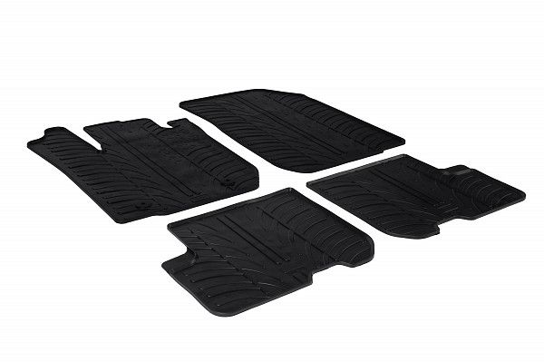Custom Fit Rubber Floor Mats Compatible With Dacia Sandero & Sandero Stepway 12.2012-09.2020 4 Pcs Set, With Raised Edge, Award Winning Design, Black Colour, Precision-Fit Rubber Car Mats