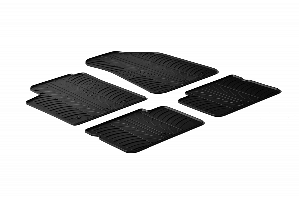 Custom Fit Rubber Floor Mats Compatible With Fiat Bravo 04.2007-08.2014 4 Pcs Set, With Raised Edge, Award Winning Design, Black Colour, Precision-Fit Rubber Car Mats