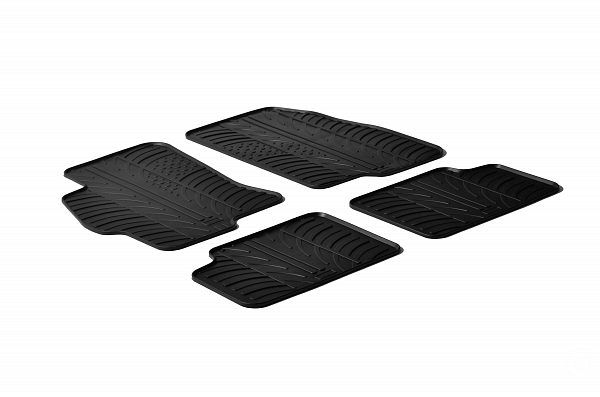 Custom Fit Rubber Floor Mats Compatible With Fiat Linea 07.2007-01.2011 4 Pcs Set, With Raised Edge, Award Winning Design, Black Colour, Precision-Fit Rubber Car Mats
