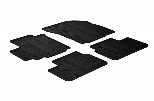 Design Gummi Fußmatten passend für Fiat Sedici BJ. 06.2006-10.2014 4 tlg mit erhöhtem Rand Farbe Schwarz Gummimatten Automatten passgenau