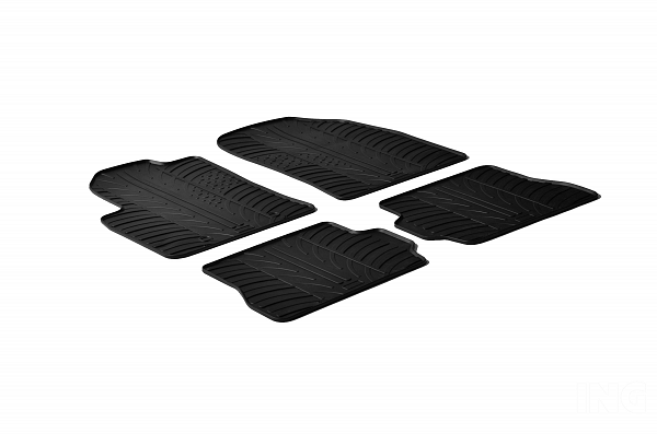 Custom Fit Rubber Floor Mats Compatible With Ford Fiesta & Fiesta ST 11.2001-10.2008 4 Pcs Set, With Raised Edge, Award Winning Design, Black Colour, Precision-Fit Rubber Car Mats