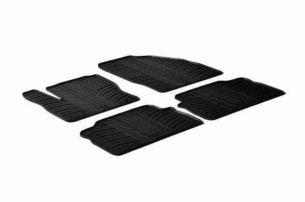 Custom Fit Rubber Floor Mats Compatible With Ford Kuga 06.2008-02.2013 4 Pcs Set, With Raised Edge, Award Winning Design, Black Colour, Precision-Fit Rubber Car Mats