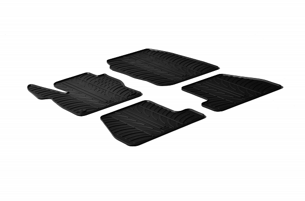 Custom Fit Rubber Floor Mats Compatible With Ford Focus Hatchback & Focus Turnier (Estate), ST 03.2011-09.2014 4 Pcs Set, With Raised Edge, Award Winning Design, Black Colour, Precision-Fit Rubber Car Mats