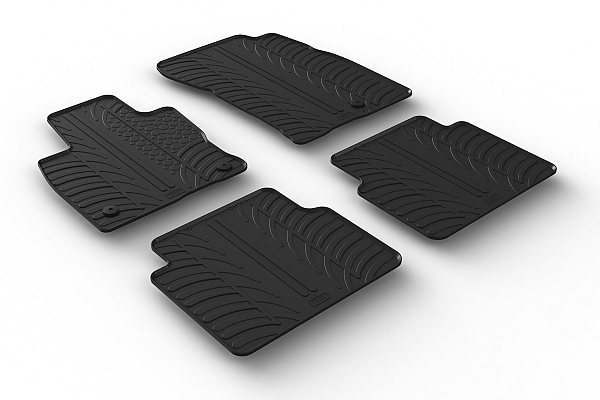 Custom Fit Rubber Floor Mats Compatible With Ford Kuga 03.2020-> 4 Pcs Set, With Raised Edge, Award Winning Design, Black Colour, Precision-Fit Rubber Car Mats