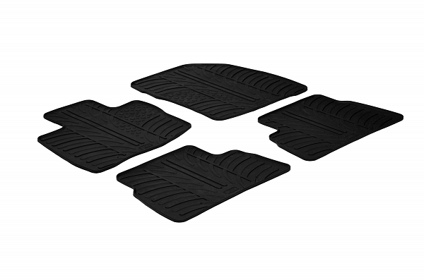 Design Gummi Fußmatten passend für Honda Civic Schrägheck BJ. 01.2006-12.2011 4 tlg mit erhöhtem Rand Farbe Schwarz Gummimatten Automatten passgenau