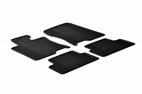 Design Gummi Fußmatten passend für Honda Accord Limousine und Tourer (Kombi) BJ. 09.2008-06.2015 4 tlg mit erhöhtem Rand Farbe Schwarz Gummimatten Automatten passgenau