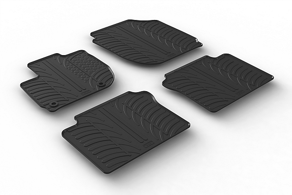 Custom Fit Rubber Floor Mats Compatible With Honda HR-V 09.2015-07.2021 5 Pcs Set, With Raised Edge, Award Winning Design, Black Colour, Precision-Fit Rubber Car Mats