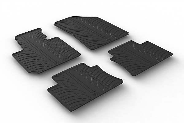 Custom Fit Rubber Floor Mats Compatible With Kia Soul 03.2014-03.2019 4 Pcs Set, With Raised Edge, Award Winning Design, Black Colour, Precision-Fit Rubber Car Mats