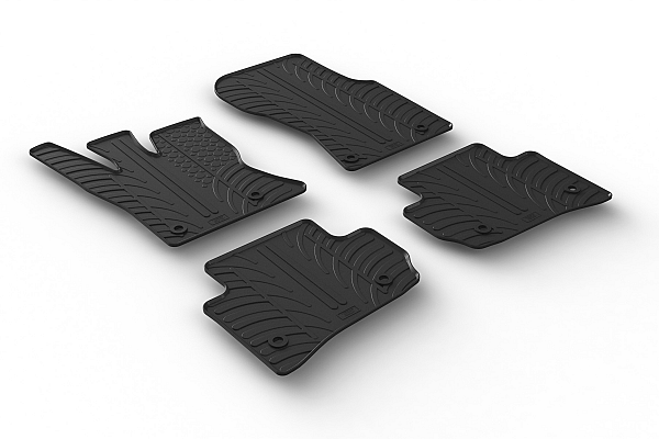 Custom Fit Rubber Floor Mats Compatible With Land Rover Range Rover Velar 07.2017-10.2021 4 Pcs Set, With Raised Edge, Award Winning Design, Black Colour, Precision-Fit Rubber Car Mats