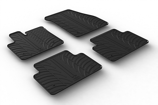 Design Gummi Fußmatten passend für Land Rover Range Rover Evoque BJ. 03.2019-10.2021 4 tlg mit erhöhtem Rand Farbe Schwarz Gummimatten Automatten passgenau