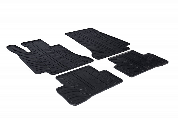 Custom Fit Rubber Floor Mats Compatible With Mercedes Benz C Class Limousine & T Modell (Estate) W205/S205/C205 03.2014-02.2021 4 Pcs Set, With Raised Edge, Award Winning Design, Black Colour, Precision-Fit Rubber Car Mats