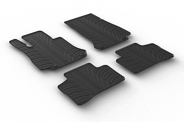 Custom Fit Rubber Floor Mats Compatible With Mercedes Benz GLC X253 & GLC Coupe C253 09.2015-07.2022 4 Pcs Set, With Raised Edge, Award Winning Design, Black Colour, Precision-Fit Rubber Car Mats