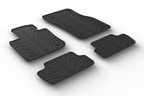Custom Fit Rubber Floor Mats Compatible With Mini One Cooper Cooper S Cooper D John Cooper Works JCW 3 Door F56 03.2014-> 4 Pcs Set, With Raised Edge, Award Winning Design, Black Colour, Precision-Fit Rubber Car Mats