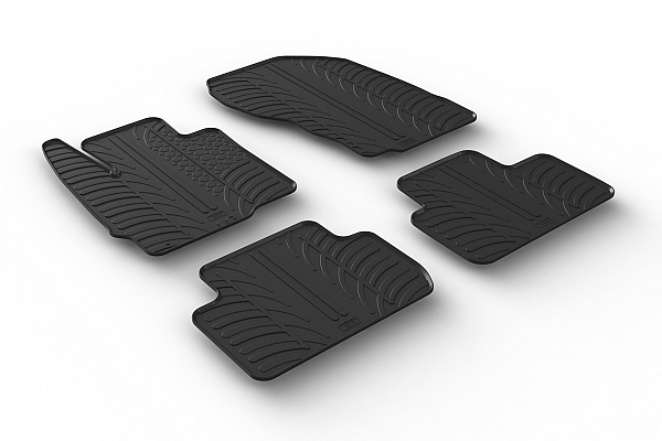 Custom Fit Rubber Floor Mats Compatible With Mitsubishi Eclipse Cross 12.2017-> 4 Pcs Set, With Raised Edge, Award Winning Design, Black Colour, Precision-Fit Rubber Car Mats
