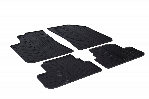 Custom Fit Rubber Floor Mats Compatible With Peugeot 308 Hatchback 09.2013-06.2021 4 Pcs Set, With Raised Edge, Award Winning Design, Black Colour, Precision-Fit Rubber Car Mats