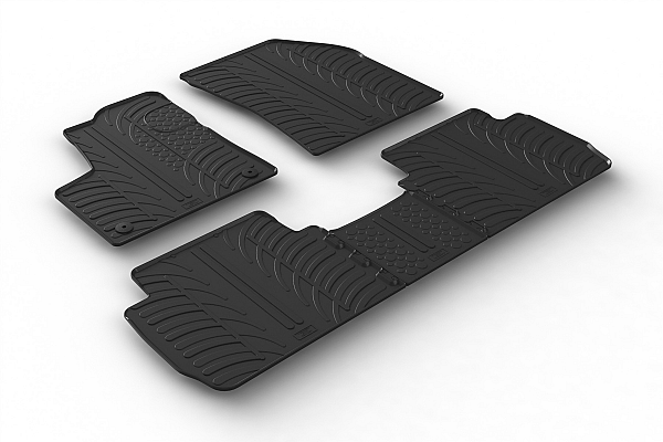 Custom Fit Rubber Floor Mats Compatible With Peugeot 5008 03.2017-05.2024 4 Pcs Set, With Raised Edge, Award Winning Design, Black Colour, Precision-Fit Rubber Car Mats