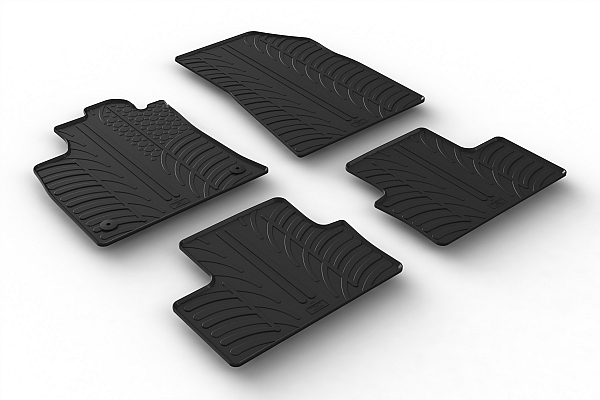 Custom Fit Rubber Floor Mats Compatible With Renault Clio V Hatchback 09.2019-> 4 Pcs Set, With Raised Edge, Award Winning Design, Black Colour, Precision-Fit Rubber Car Mats