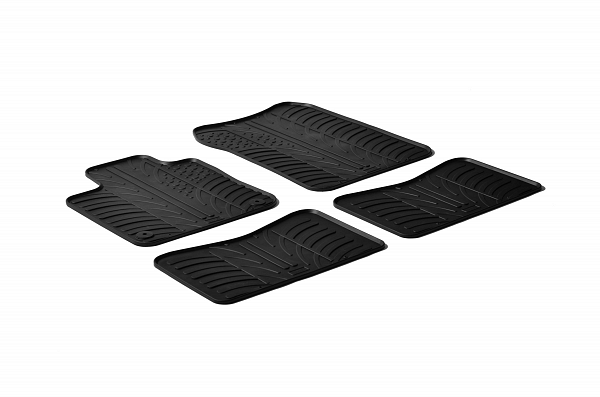 Custom Fit Rubber Floor Mats Compatible With Renault Twingo II 09.2007-07.2014 5 Pcs Set, With Raised Edge, Award Winning Design, Black Colour, Precision-Fit Rubber Car Mats