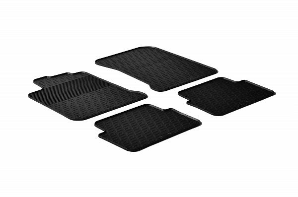 Design Gummi Fußmatten passend für Renault Laguna BJ. 10.2007-08.2015 4 tlg mit erhöhtem Rand Farbe Schwarz Gummimatten Automatten passgenau