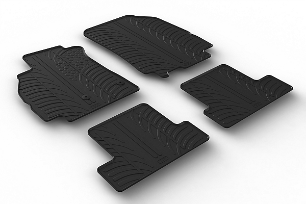 Custom Fit Rubber Floor Mats Compatible With Renault Megane III Coupe 11.2008-08.2016 4 Pcs Set, With Raised Edge, Award Winning Design, Black Colour, Precision-Fit Rubber Car Mats