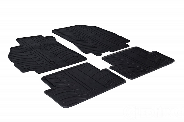 Custom Fit Rubber Floor Mats Compatible With Renault Fluence 07.2010-11.2012 4 Pcs Set, With Raised Edge, Award Winning Design, Black Colour, Precision-Fit Rubber Car Mats