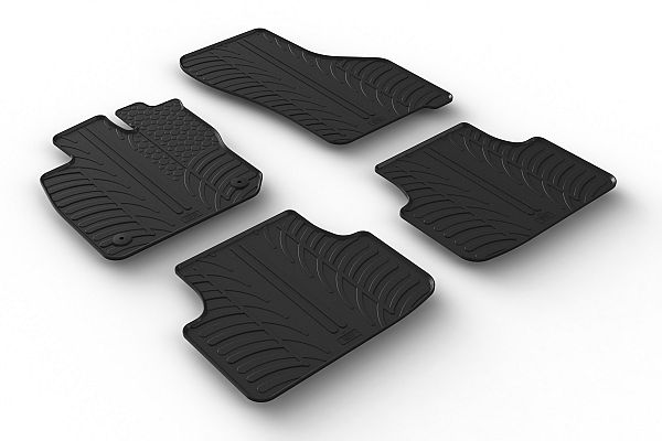 Custom Fit Rubber Floor Mats Compatible With Seat Leon Hatchback & Sportstourer ST (Estate) 04.2020-> 4 Pcs Set, With Raised Edge, Award Winning Design, Black Colour, Precision-Fit Rubber Car Mats