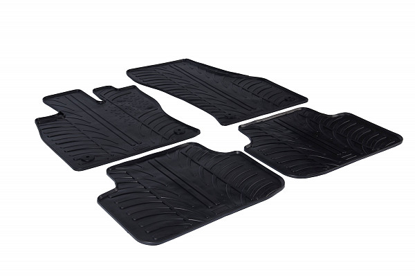 Custom Fit Rubber Floor Mats Compatible With Skoda Octavia III Limousine & Combi (Estate), auch für RS & Scout 02.2013-10.2019 4 Pcs Set, With Raised Edge, Award Winning Design, Black Colour, Precision-Fit Rubber Car Mats
