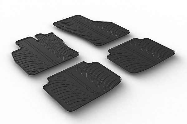 Custom Fit Rubber Floor Mats Compatible With Skoda Superb & Superb Combi (Estate) 06.2015-11.2023 4 Pcs Set, With Raised Edge, Award Winning Design, Black Colour, Precision-Fit Rubber Car Mats