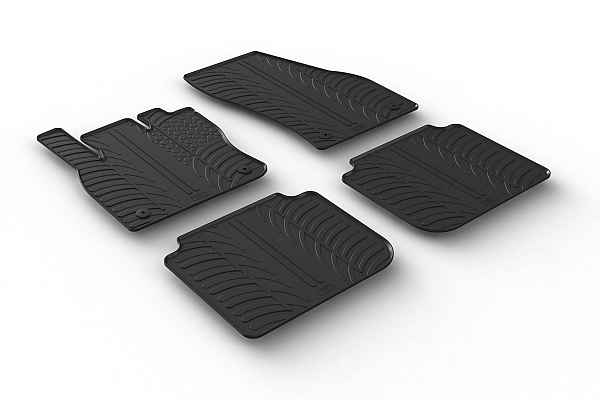 Custom Fit Rubber Floor Mats Compatible With Skoda Kodiaq auch Scout & RS 03.2017-04.2023 4 Pcs Set, With Raised Edge, Award Winning Design, Black Colour, Precision-Fit Rubber Car Mats
