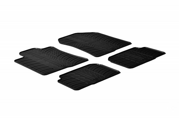 Custom Fit Rubber Floor Mats Compatible With Toyota Corolla Verso 03.2004-03.2009 4 Pcs Set, With Raised Edge, Award Winning Design, Black Colour, Precision-Fit Rubber Car Mats