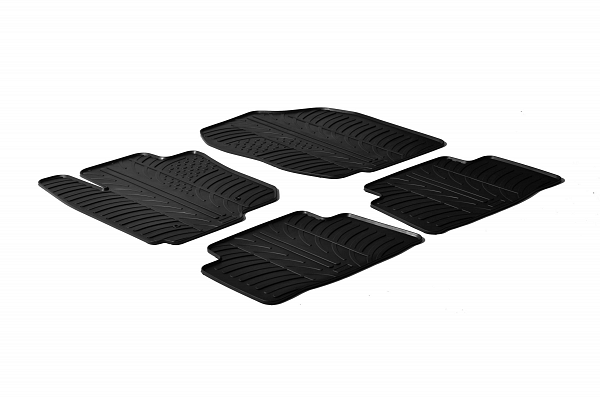 Design Gummi Fußmatten passend für Toyota RAV4 BJ. 03.2006-02.2013 4 tlg mit erhöhtem Rand Farbe Schwarz Gummimatten Automatten passgenau