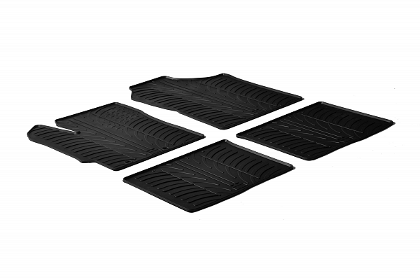 Custom Fit Rubber Floor Mats Compatible With Toyota Yaris (Not For Hybid) 10.2011-08.2020 4 Pcs Set, With Raised Edge, Award Winning Design, Black Colour, Precision-Fit Rubber Car Mats