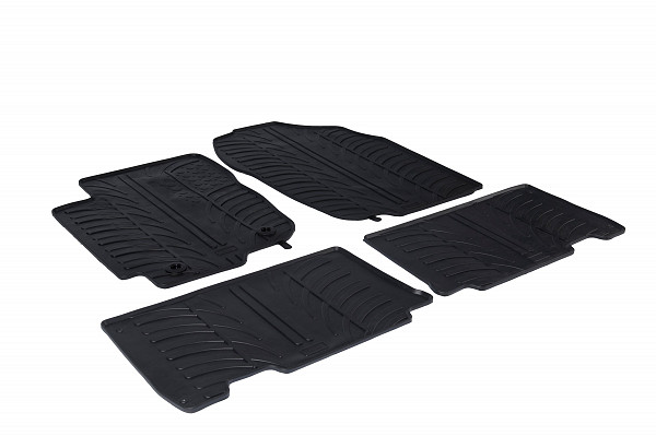Design Gummi Fußmatten passend für Toyota RAV4 BJ. 03.2013-12.2018 4 tlg mit erhöhtem Rand Farbe Schwarz Gummimatten Automatten passgenau