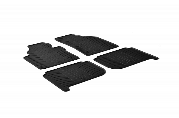 Custom Fit Rubber Floor Mats Compatible With Volkswagen Touran & CrossTouran 03.2003-04.2015 4 Pcs Set, With Raised Edge, Award Winning Design, Black Colour, Precision-Fit Rubber Car Mats