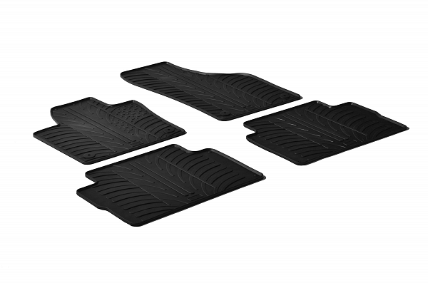 Design Gummi Fußmatten passend für Volkswagen Sharan BJ. 08.2010-06.2022 4 tlg mit erhöhtem Rand Farbe Schwarz Gummimatten Automatten passgenau