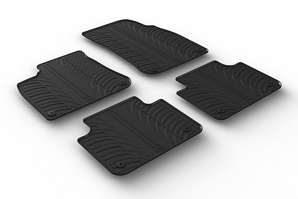Custom Fit Rubber Floor Mats Compatible With Volkswagen Touareg 05.2018-> 4 Pcs Set, With Raised Edge, Award Winning Design, Black Colour, Precision-Fit Rubber Car Mats