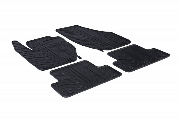 Custom Fit Rubber Floor Mats Compatible With Volvo V40 & V40 Cross Country 08.2012-01.2020 4 Pcs Set, With Raised Edge, Award Winning Design, Black Colour, Precision-Fit Rubber Car Mats