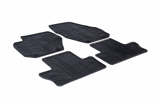 Custom Fit Rubber Floor Mats Compatible With Volvo S60 Limousine, V60 (Estate) & V60 Cross Country 09.2010-05.2018 4 Pcs Set, With Raised Edge, Award Winning Design, Black Colour, Precision-Fit Rubber Car Mats