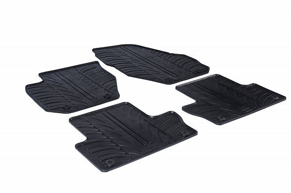 Design Gummi Fußmatten passend für Volvo XC60 BJ. 11.2008-05.2017 4 tlg mit erhöhtem Rand Farbe Schwarz Gummimatten Automatten passgenau